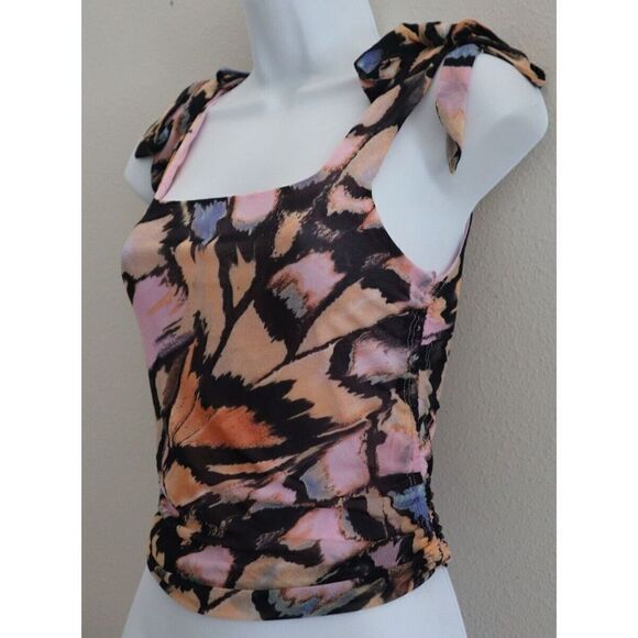 Free People OB1505556 Women's Sz Small Pink Combo Avenue Print Tank Top $58 - Picture 3 of 8